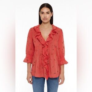Sundance Cotton Floral Embroidered Blouse